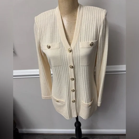 St John jacket 4 Cream Button-Up Women's jacket - Picture 1 of 10